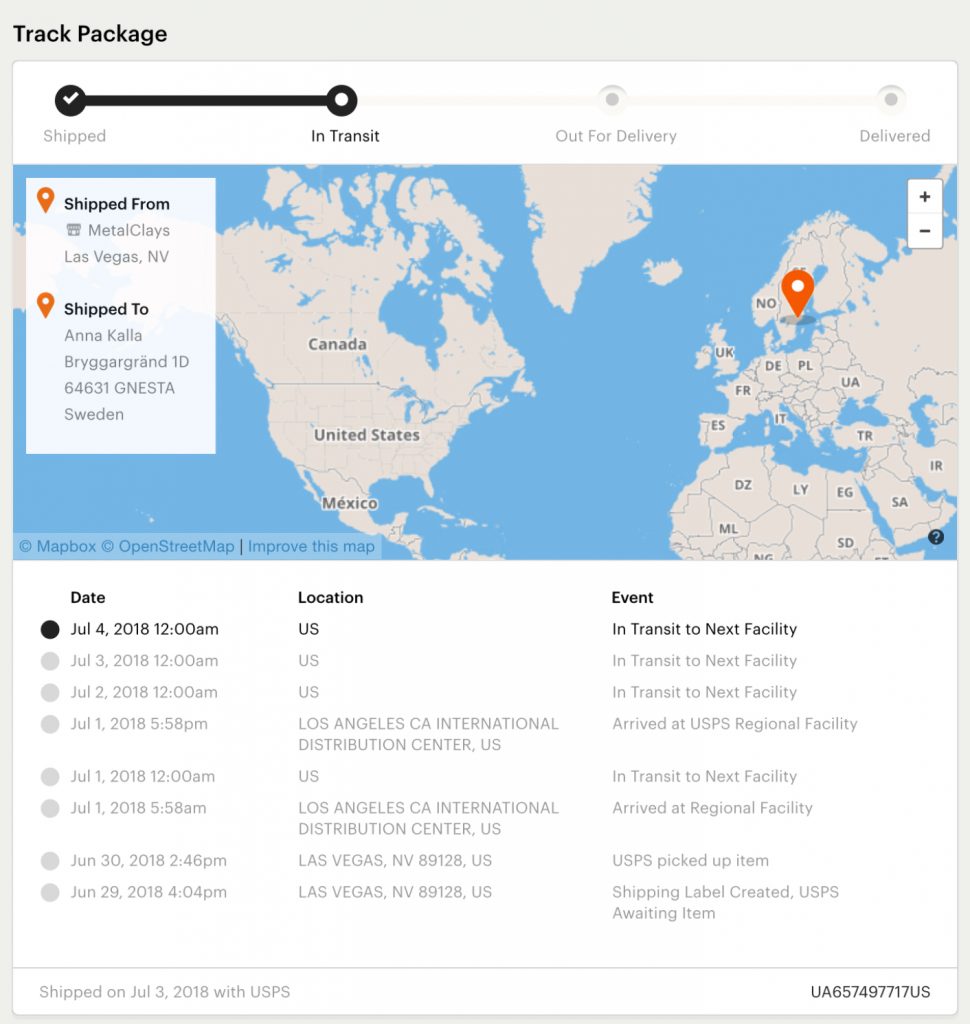Shipping map