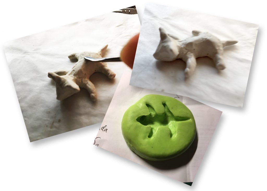 Bildcollage med katt