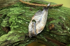 Liten silverlarv på ett citron-blad